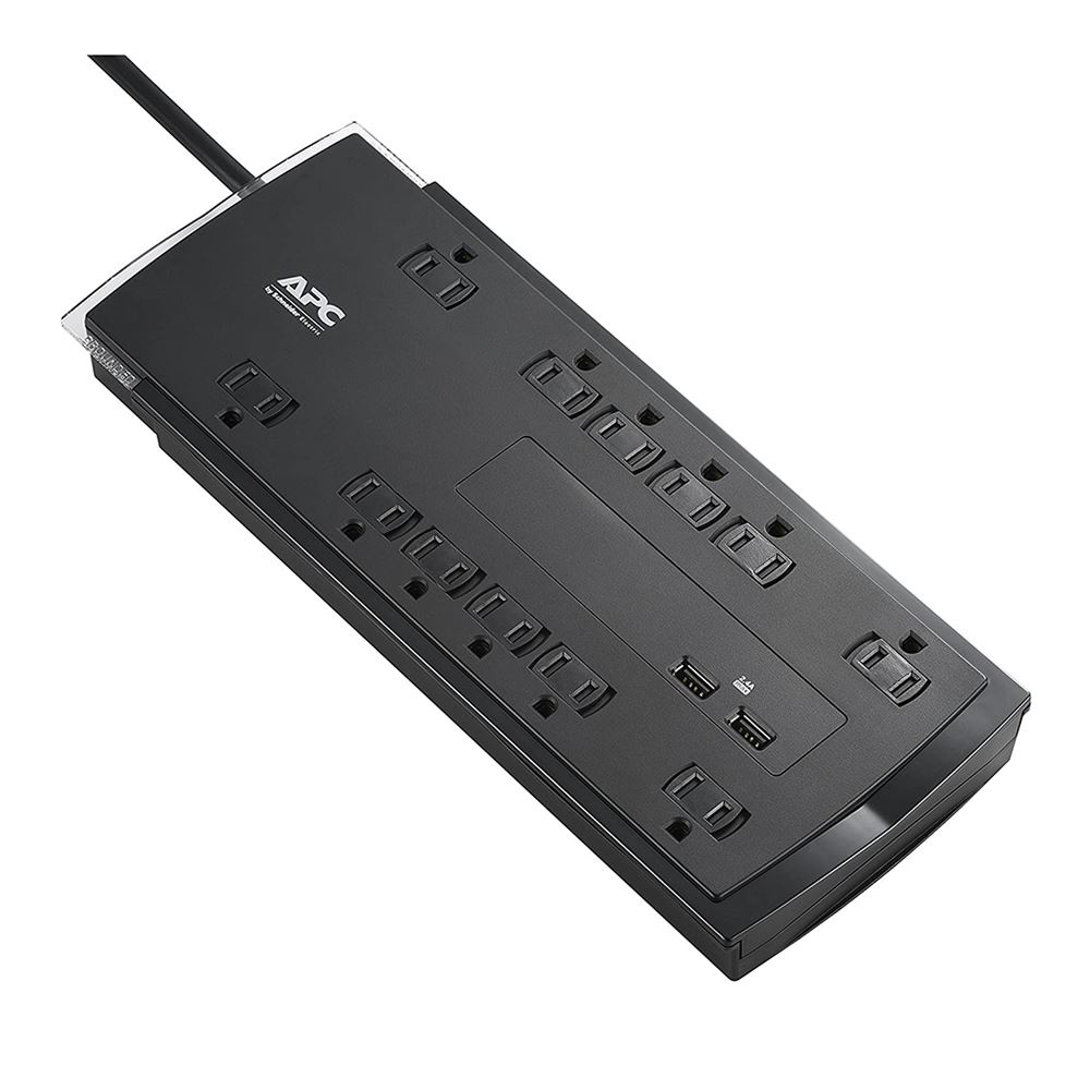 APC SurgeArrest P12U2 12-Outlet Surge Protector w/ 2 USB