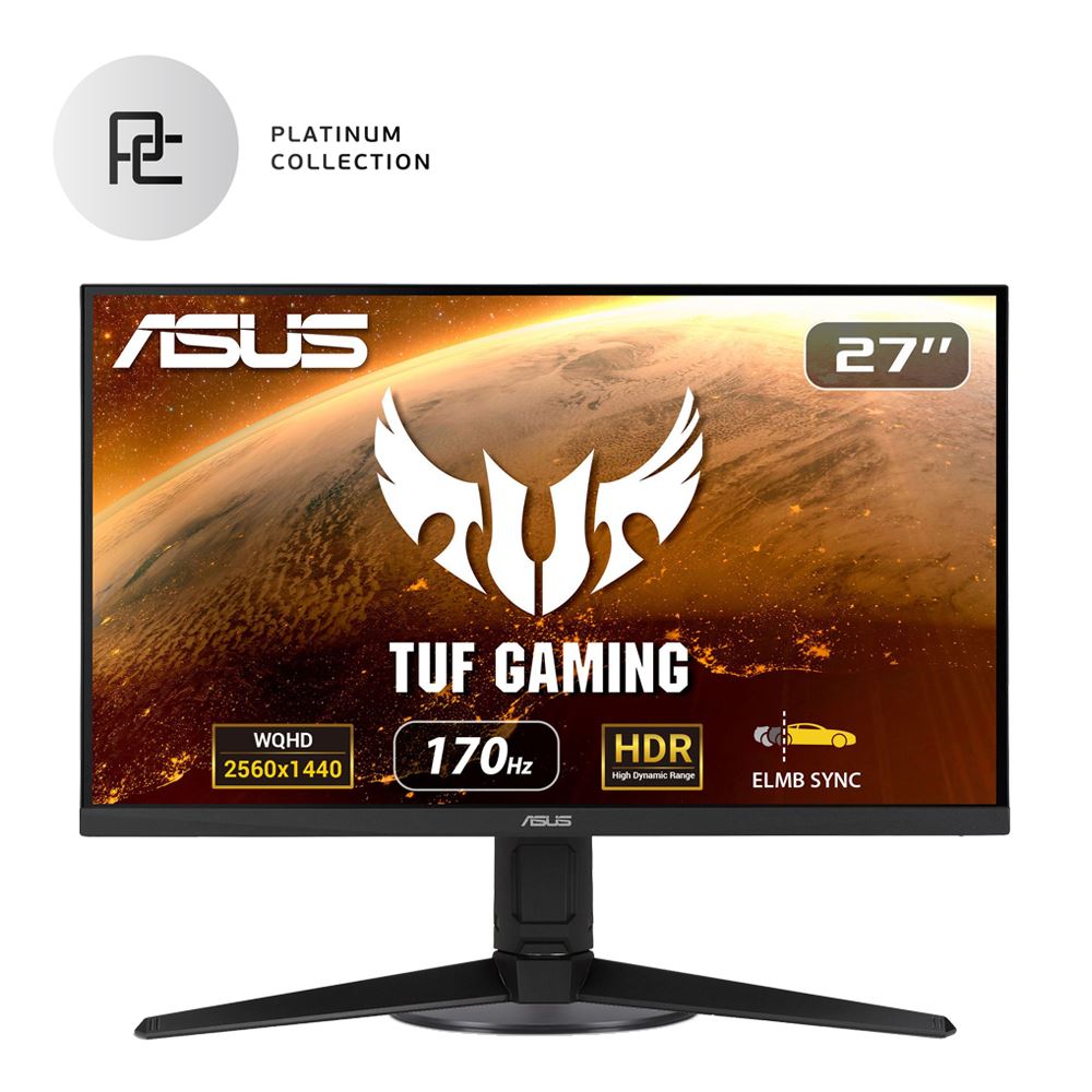 ASUS VG27AQL1A 27″ 2K QHD (2560 x 1440) 170Hz Gaming Monitor Platinum Collection; FreeSync / G-Sync Compatible; HDR; HDMI DisplayPort; Blue Light Filter
