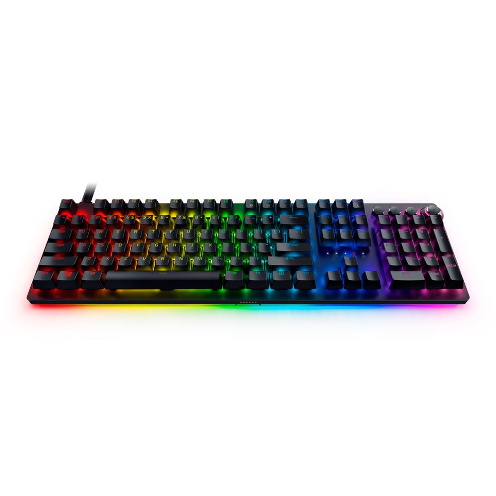 Razer Huntsman V2 Analog Gaming Keyboard Chroma RGB Lighting Magnetic Plush Wrist Rest Dedicated Media Keys & Dial Classic Black – Razer Analog Optical Switches