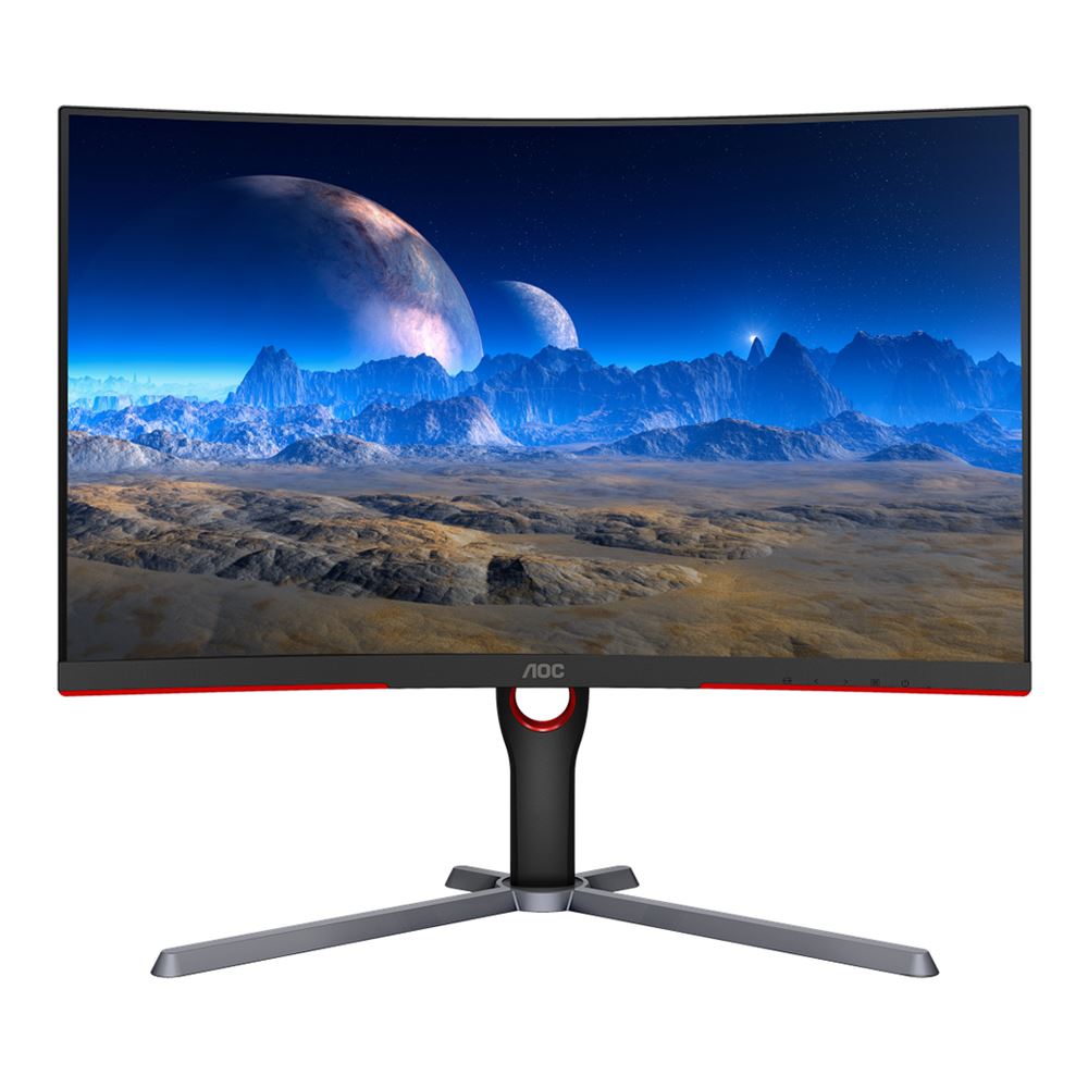 AOC CQ27G3S 27″ 2K QHD (2560 x 1440) 165Hz Curved Screen Gaming Monitor; AMD FreeSync; HDMI, DisplayPort; Flicker-Free; Blue Light Filter