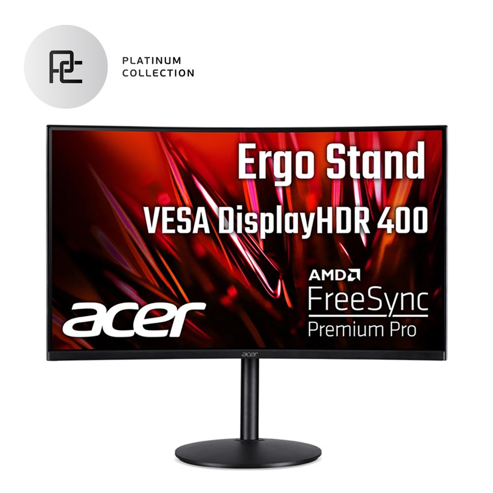 Acer EI322QUR Sbmiipphx 31.5″ 2K WQHD (2560 x 1440) 165Hz Curved Screen Gaming Monitor Platinum Collection; AMD FreeSync; HDR; HDMI DisplayPort; Zero Frame